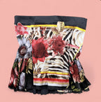 Roberto Cavalli SS03 Patchwork Zebra and Florals Top and Skirt Set Small