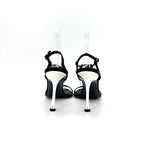 Vintage Dior Galliano 2004 Dog Tag Strappy Satin Heeled Sandals