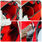 Authentic Yves Saint Laurent rivegauche Mombasa shoulder bag canvas red rare