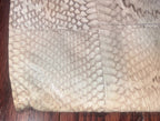 R&Y AUGOUSTI Python Snake Skin Leather Snap Wallet Clutch Ivory Brown Vintage