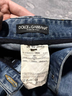 Vintage Dolce & Gabbana Blue Flare Jeans Y2K Denim Bell Bottoms Made Italy Sz 40