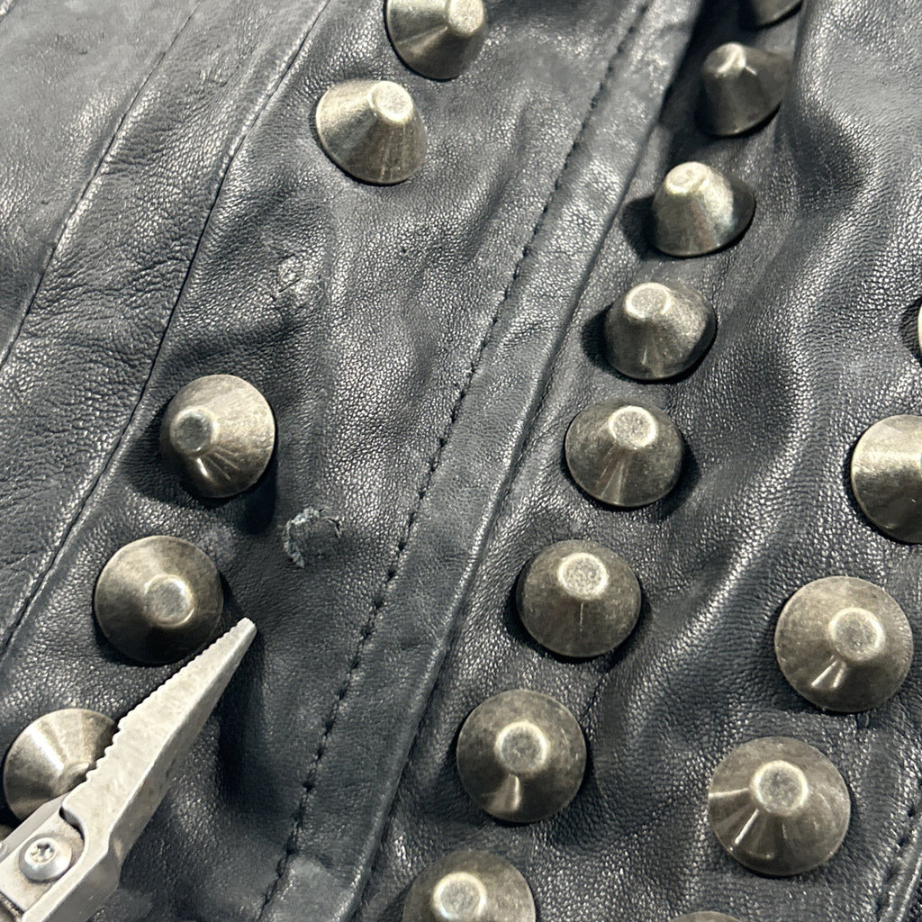 Double D Ranch Angels on Horseback Biker Jacket Black Leather Medium