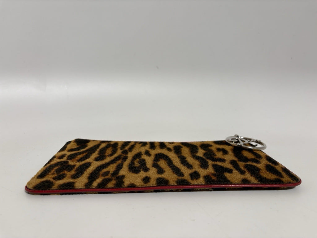 Vtg Christian Dior by John Galliano Leopard Print Pony Hair Clutch Bag