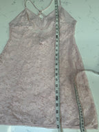 Victorias Secret Lace Chemise Pink Lingerie Slip Dress Babydoll Sheer Coquette M