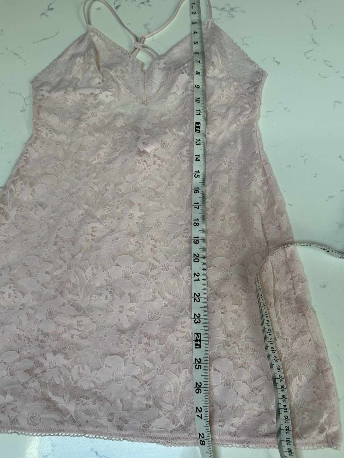 Victorias Secret Lace Chemise Pink Lingerie Slip Dress Babydoll Sheer Coquette M