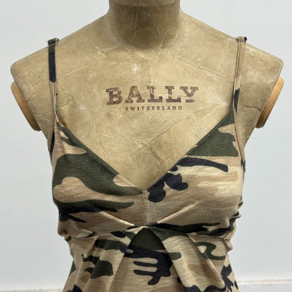 Cache Cache Vintage Green Camouflage Babydoll Cami Top