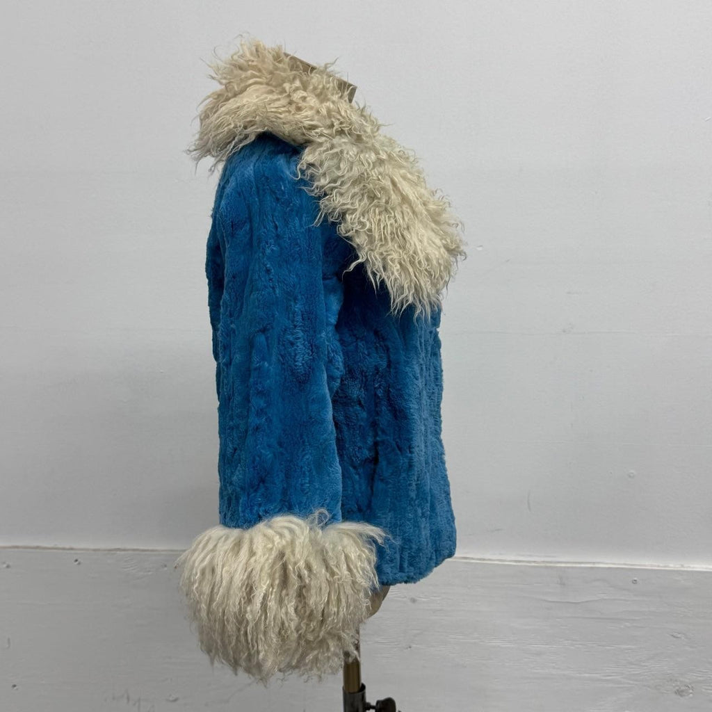Vintage Y2K Blue Rabbit and Wool Jacket