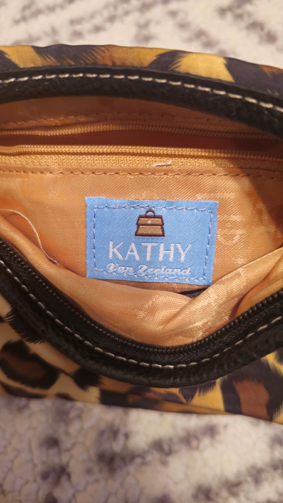 Kathy Van Zeeland Y2K Leopard Print Shoulder Bag with Studded Zipper