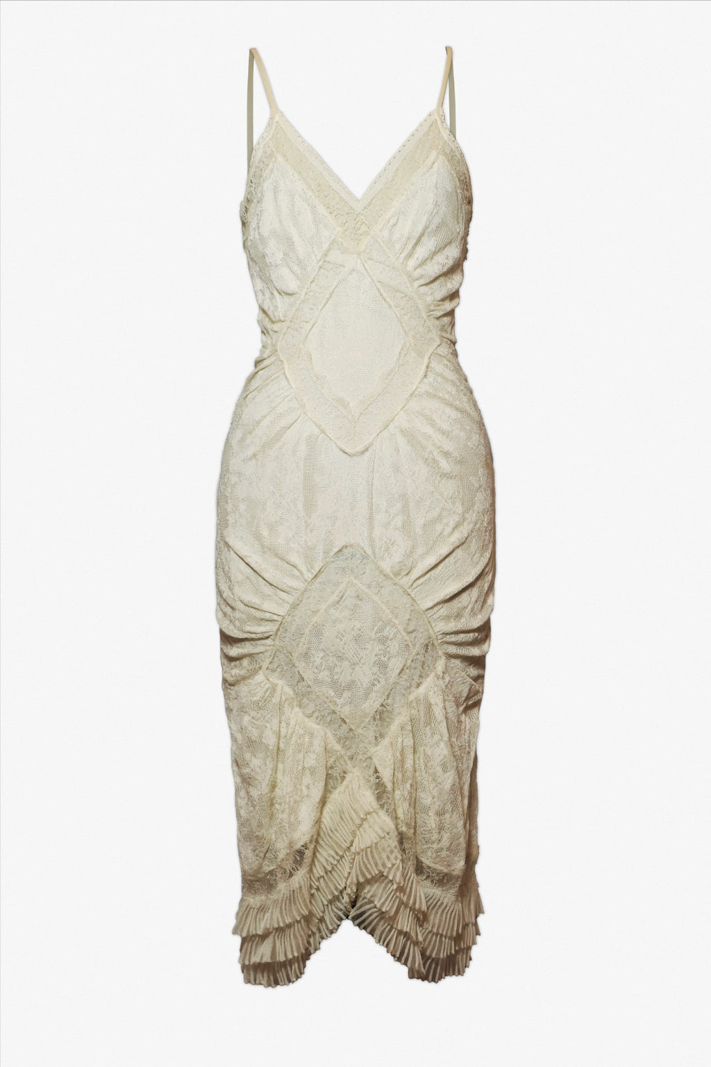 F/W 2005 Christian Dior by John Galliano Sheer Ivory Lace Dress