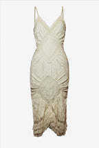 F/W 2005 Christian Dior by John Galliano Sheer Ivory Lace Dress