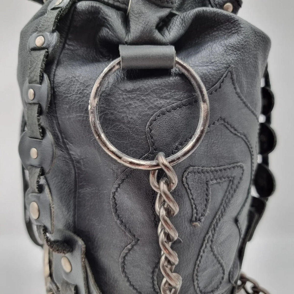 Diesel Vintage Black Leather Shoulder Bag
