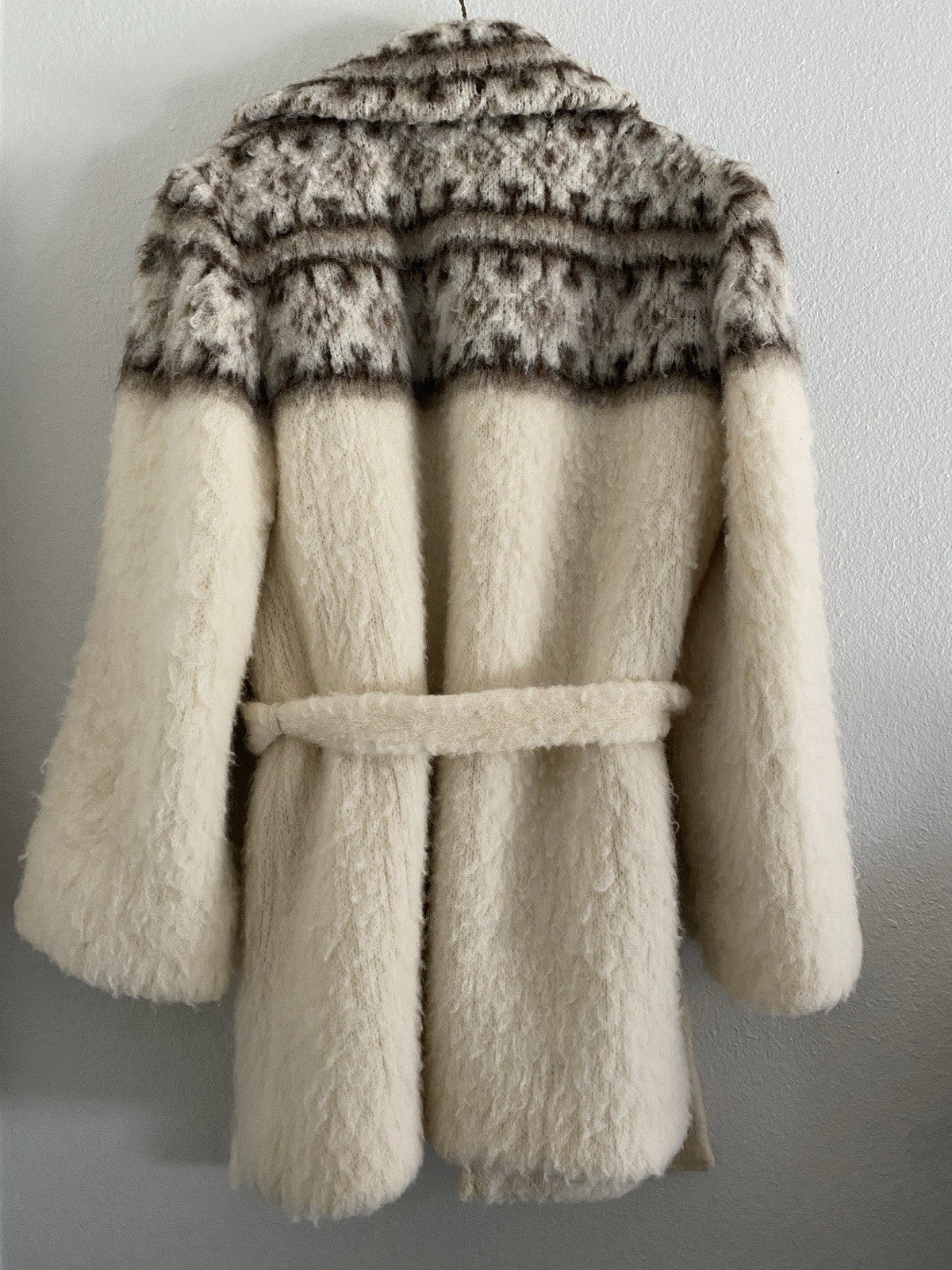 Vintage Eider Knit Coat 100% Wool Scotland Iceland Made Fair Isle M