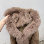 Vintage Deerskin and Fox Fur Trench Coat