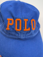 Vintage Polo Sport Ralph Lauren Spell Out Cap Hat Mens Adjustable Blue Orange
