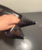 Gianmarco Lorenzi Ladies 37.5 4 Heels Python Exotic Nail Heel Pointed Slim Toe