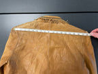 Double D Ranch Leather Jacket Brown Fringe Studded Western Medium