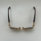 VTG 90s CHANEL Interlocking CC Logo Gold Frame Gradient Lenses Marked Sunglasses