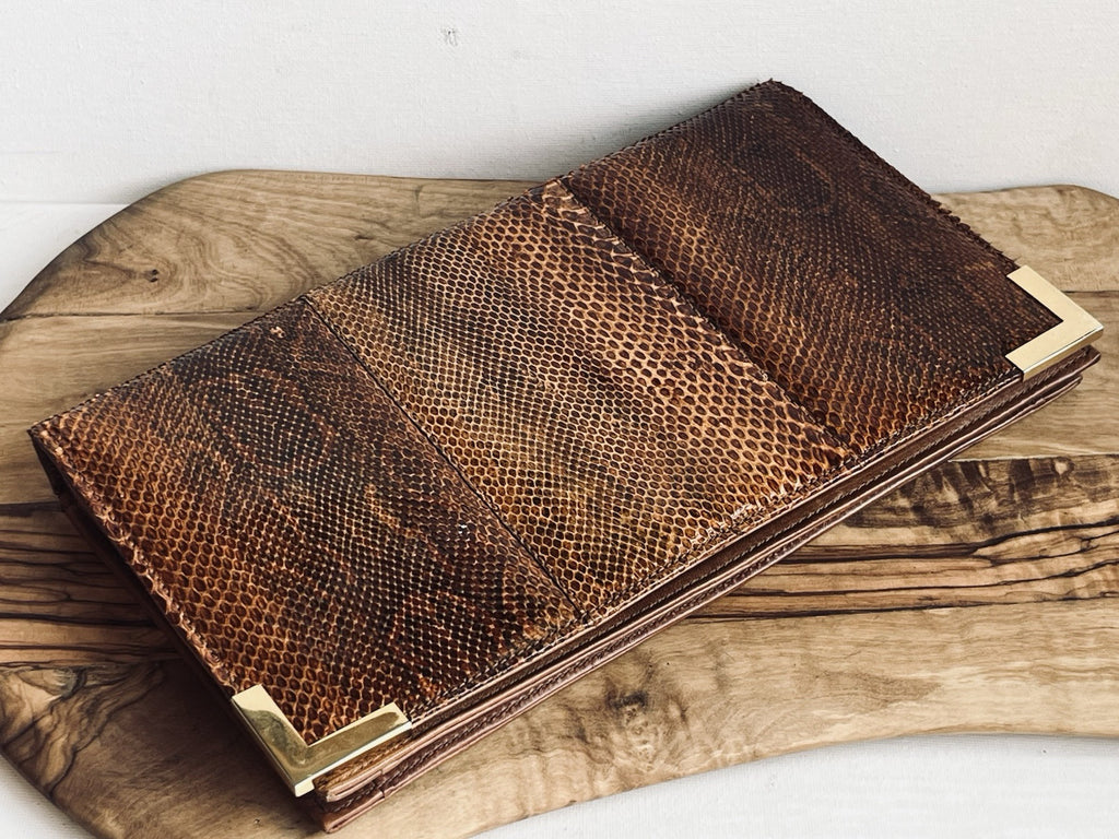 Vintage Python And Leather Clutch Purse With Strap Vintage Argentina Arnoleo’s