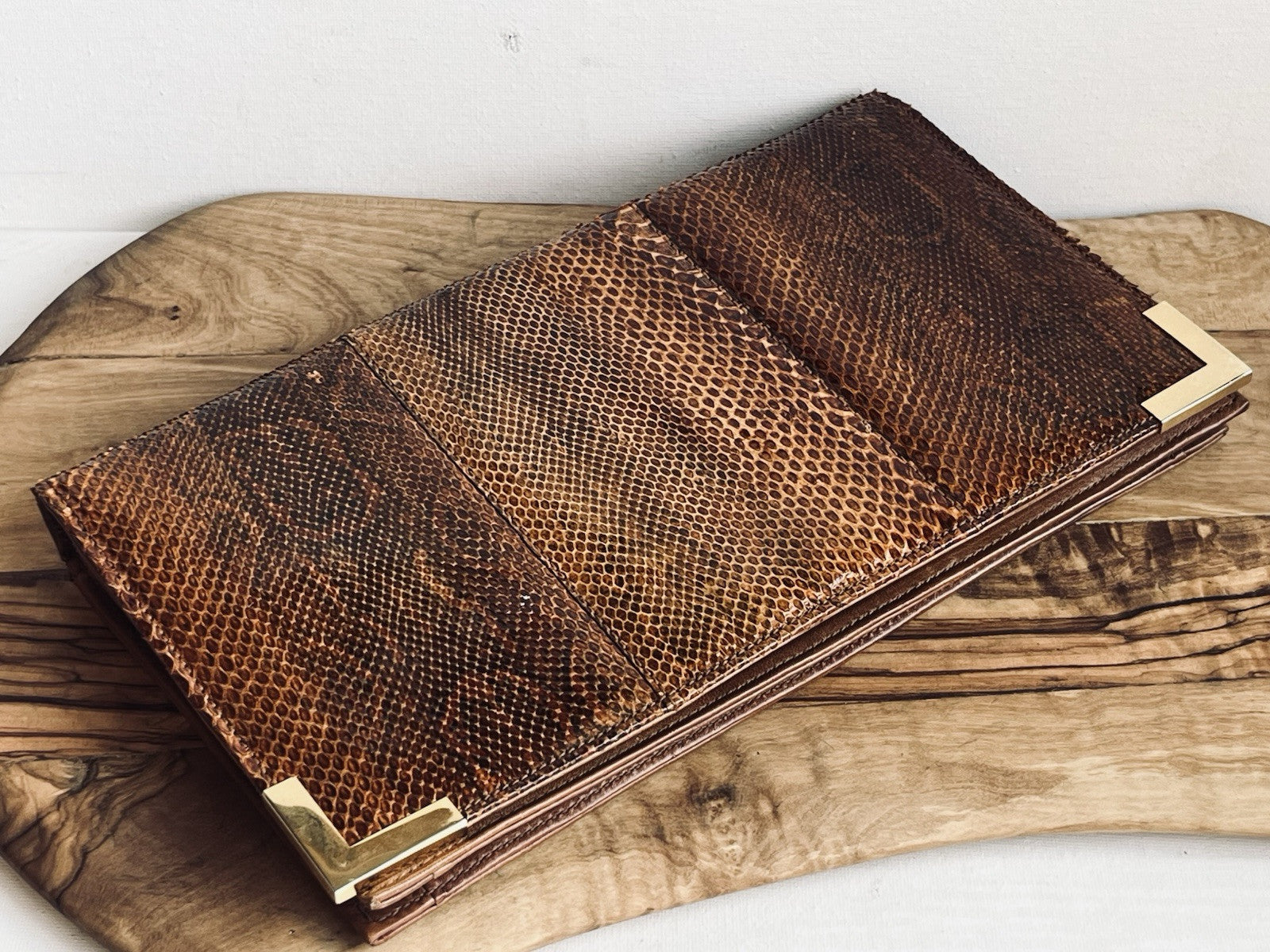 Vintage Python And Leather Clutch Purse With Strap Vintage Argentina Arnoleo’s