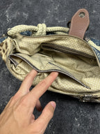 NEW Vintage Y2K Guess Leopard Pattern Denim Baguette Mini Handle Bag Women's