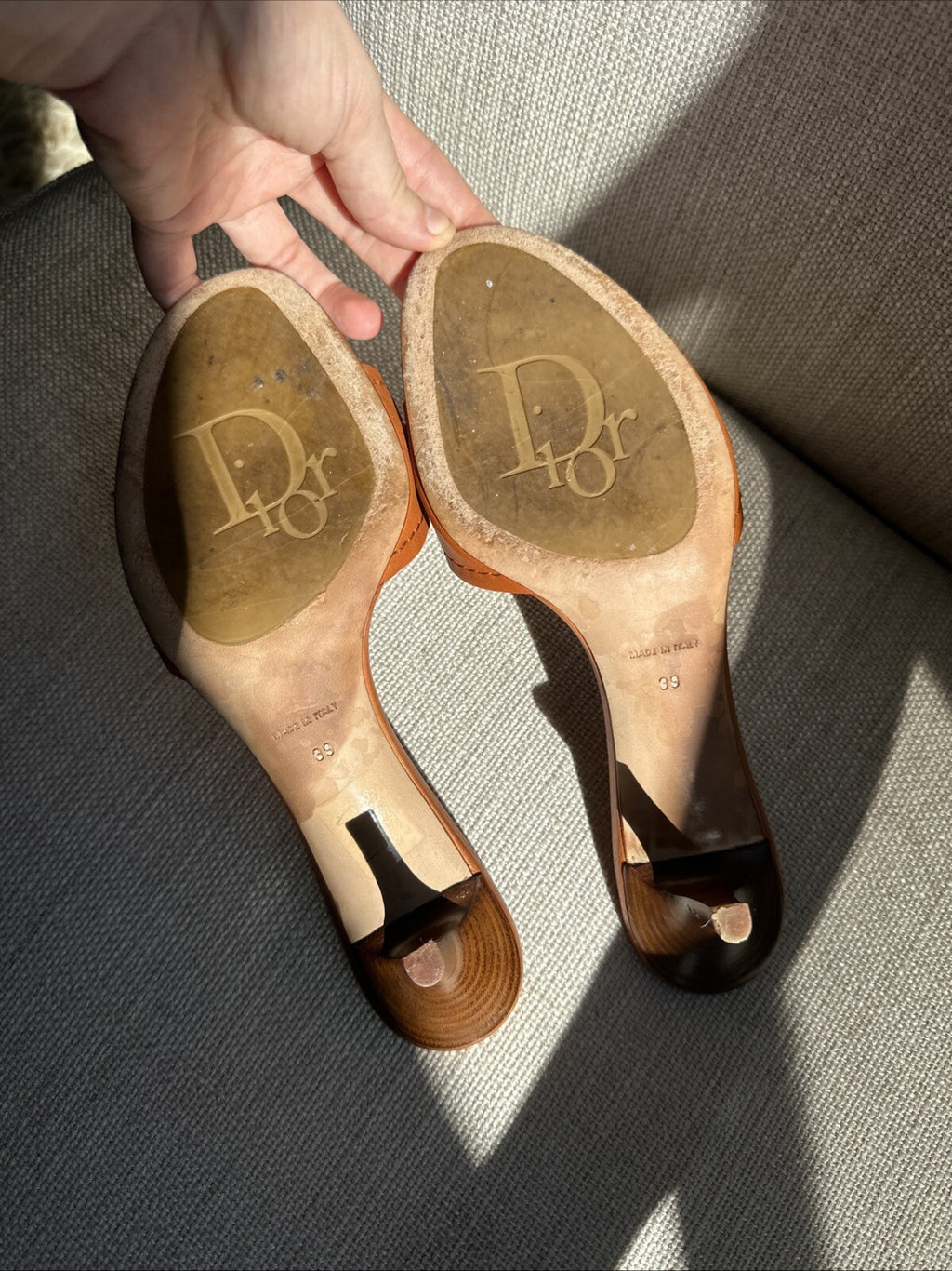 Dior Vintage Brown Leather Sandals Size 39 EU Woman’s 7.5-8 US size