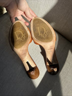 Dior Vintage Brown Leather Sandals Size 39 EU Woman’s 7.5-8 US size