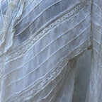 Antique Edwardian Bodice Bell Sleeve Pin Tucks Lace  Dress Blouse Top Vintage