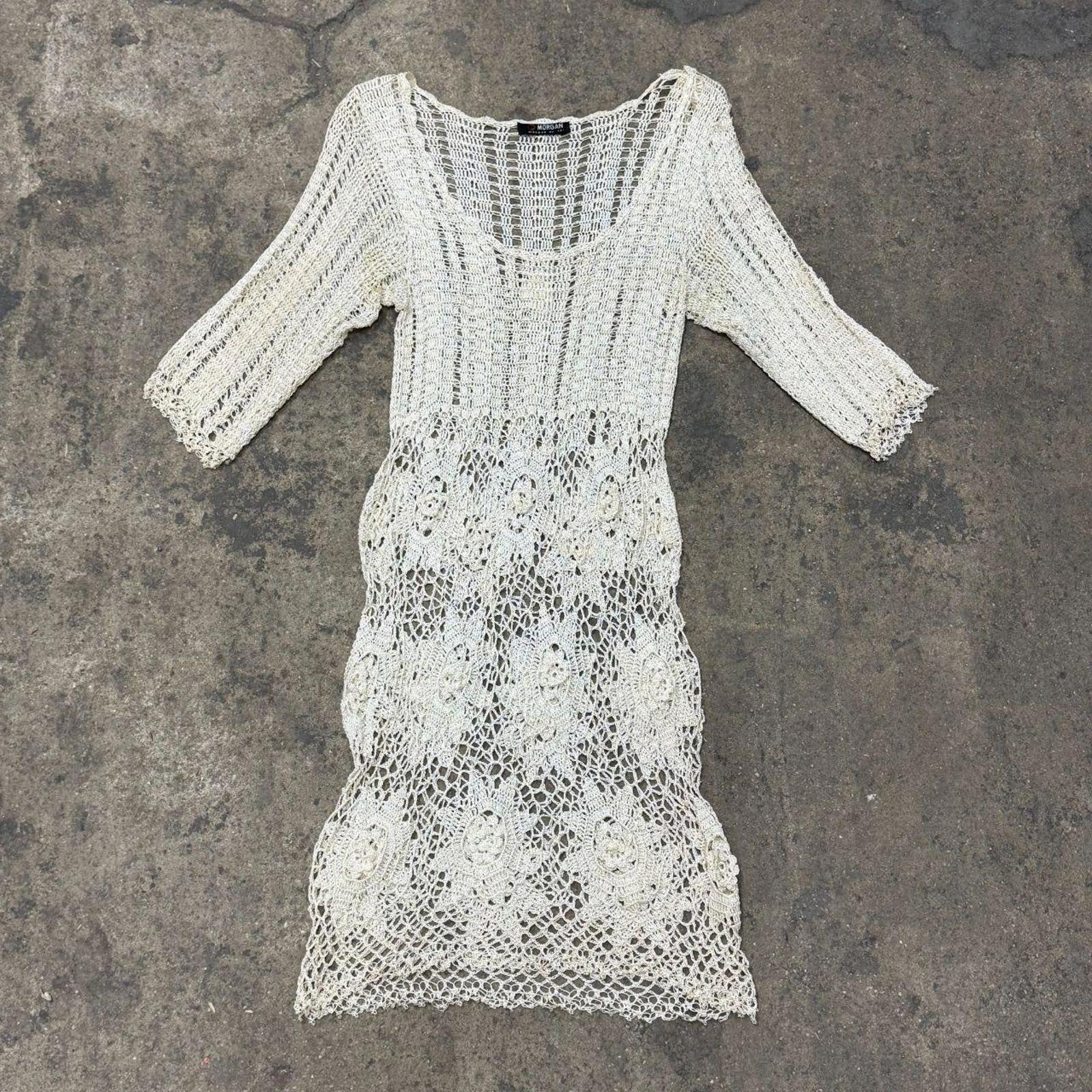 Y2K Vintage Morgan de Toi Crochet "Spider Web" Dress