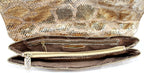 NANCY GONZALEZ Metallic Silver & Gold Python Skin Long Clutch Bag