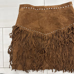Vintage Bagatelle Skirt Brown Suede Leather studded Size S