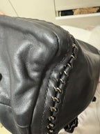 Chanel Black Lambskin Shoulder Bag Chain Strap Used