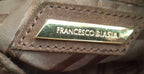 Francesco Biasia Brown Leather and Suede Medium Shoulder Bag with Tassels