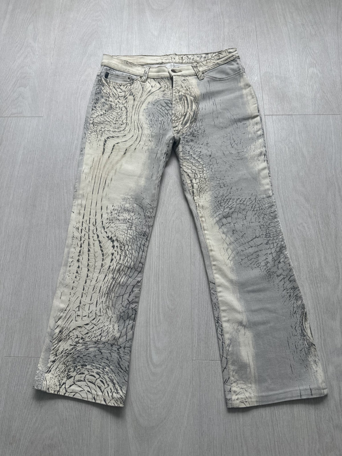Rare Vintage Roberto Cavalli Crocodile Print Sand Pants