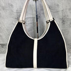 Gucci Jackie Shoulder Bag GG Canvas Leather Black