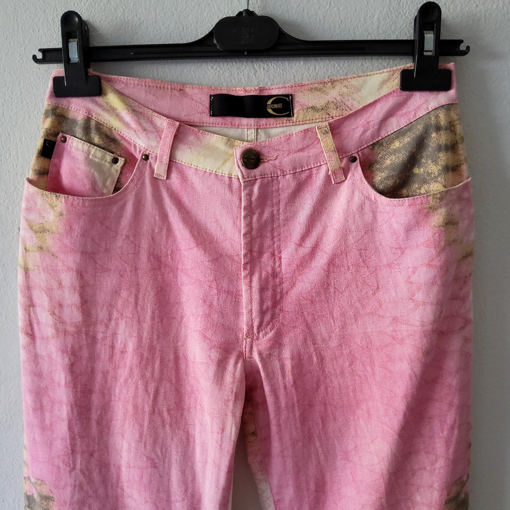 Roberto Cavalli vintage y2k abstract python print jeans