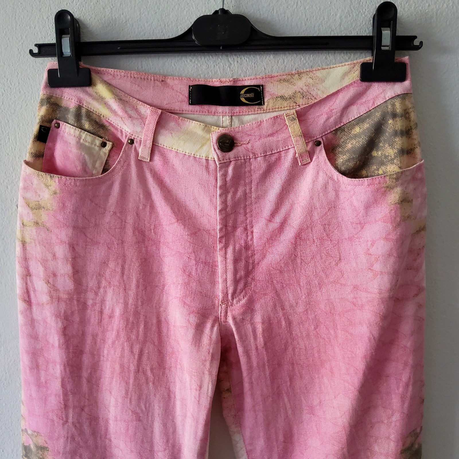Roberto Cavalli vintage y2k abstract python print jeans