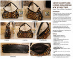 Kathy Van Zeeland Y2K Leopard Print Shoulder Bag with Studded Zipper