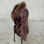 Vintage Y2K Mauve Rabbit & Coyote Fur Jacket