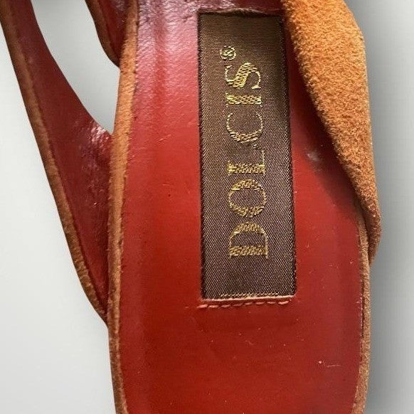 Vintage Dolcis Orange Suede Kitten Heels