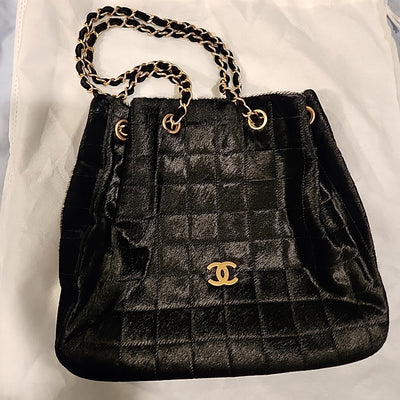 Vintage Chanel Pony Hair Tote Bag — Serial Number Intact