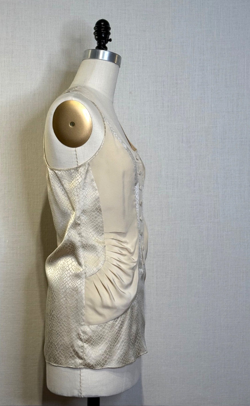 Balenciaga Silk by NICOLAS GHESQUIERE Cream Tank Blouse FR36 S , Vintage 2009
