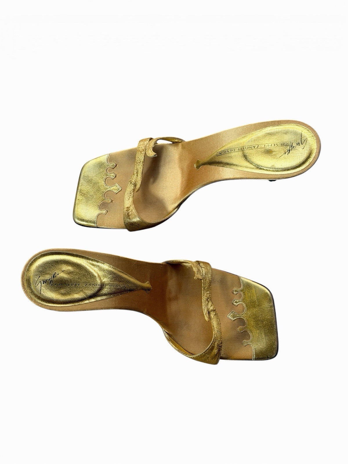 Rare Vintage Giuseppe Zanotti Gold Snake Heels