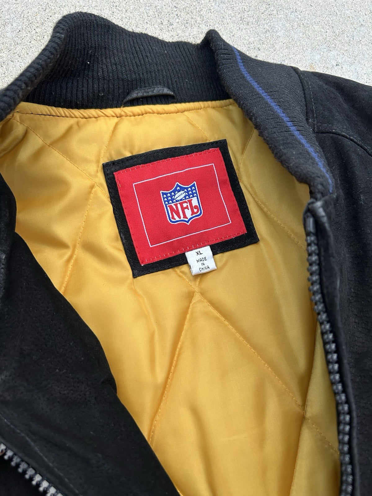 G-III Vintage NFL Chargers Suede Leather Varsity Jacket Black Gray XL
