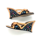 Louis Vuitton Takashi Murakami Retro Vintage Bow Monogram Wedge Sandals 37.5