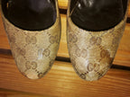 Gucci Beige and Brown GG Canvas Slip On Wedge Heels Size 10