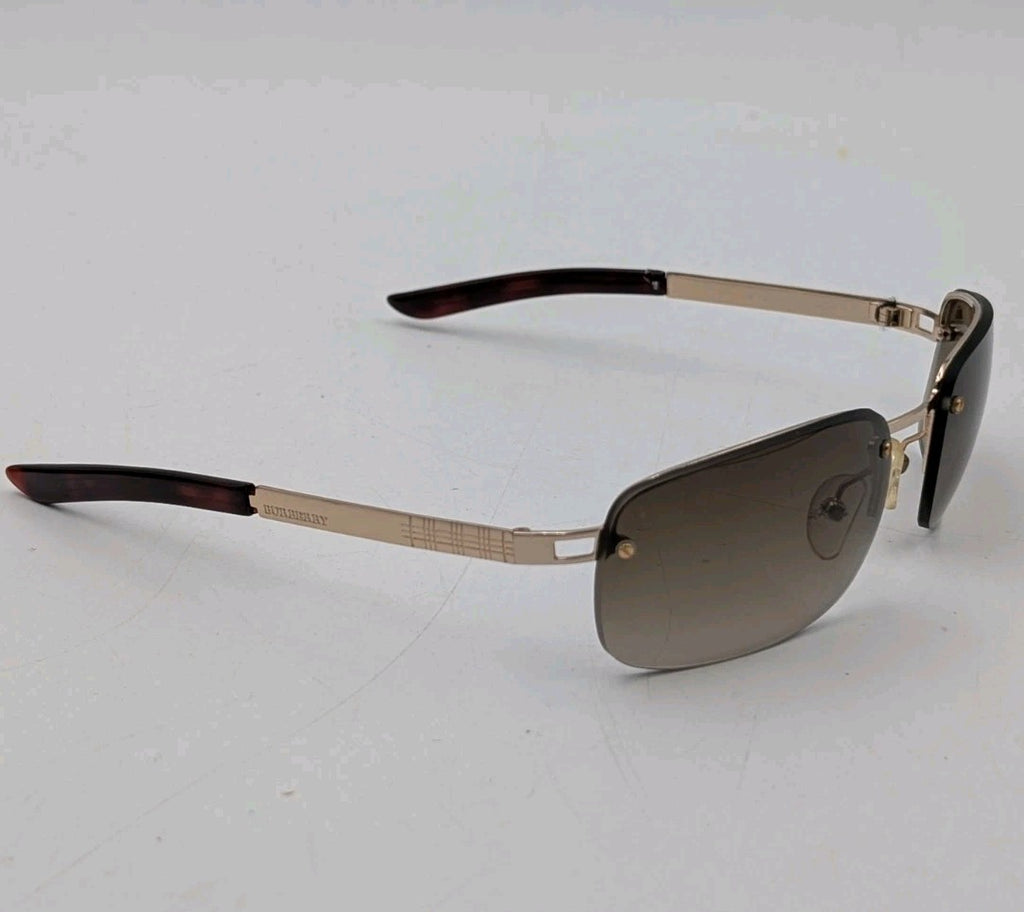 Vintage Burberry B8926/S Rimless Sunglasses Brown Gradient Gold Safilo W/ Case