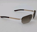 Vintage Burberry B8926/S Rimless Sunglasses Brown Gradient Gold Safilo W/ Case