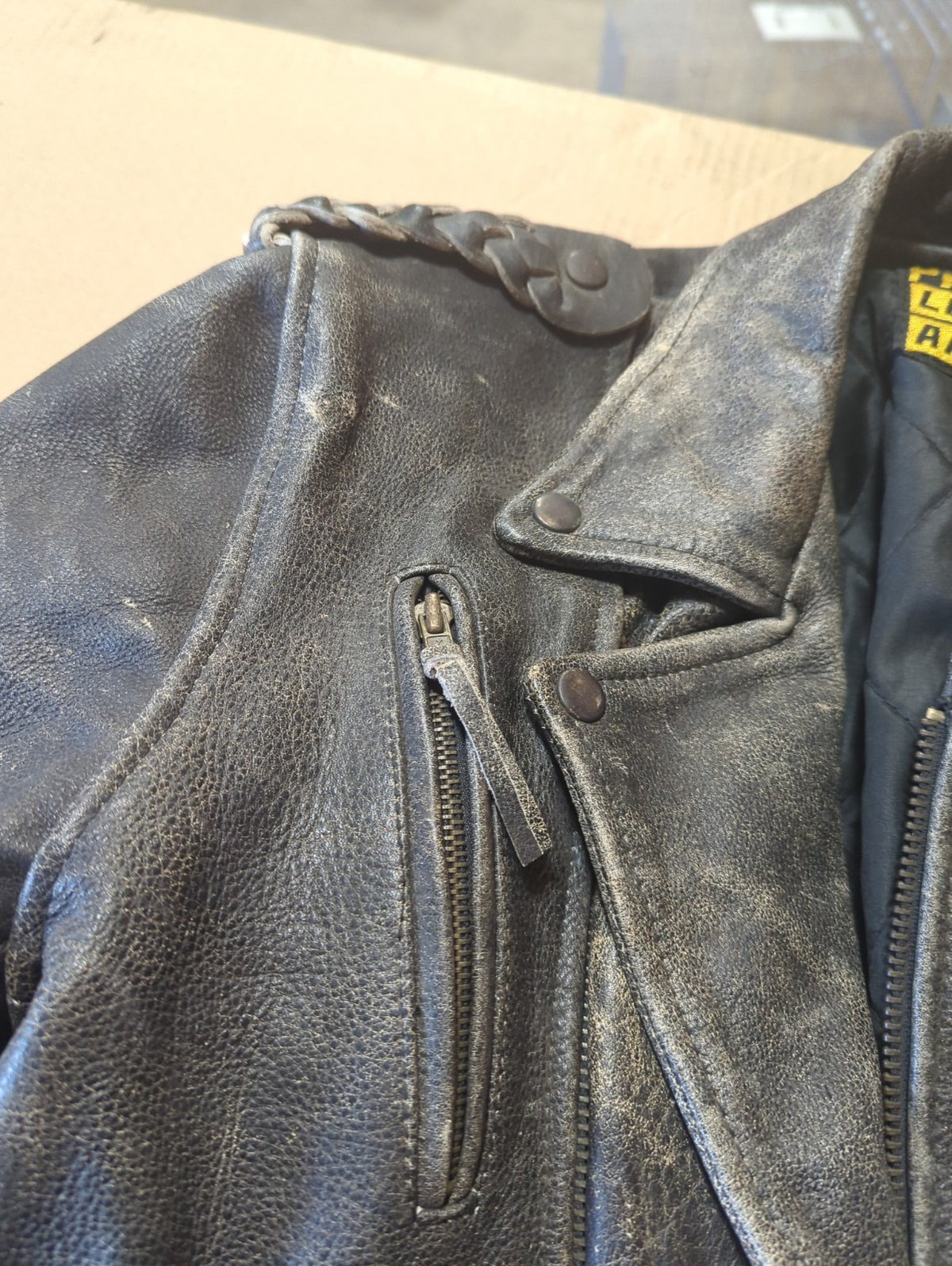 Protech Leather Apparel Biker Jacket Black Size 40