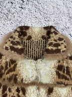 Vintage Leopard Mohair Animal Wool Jacket Blazer Glamour