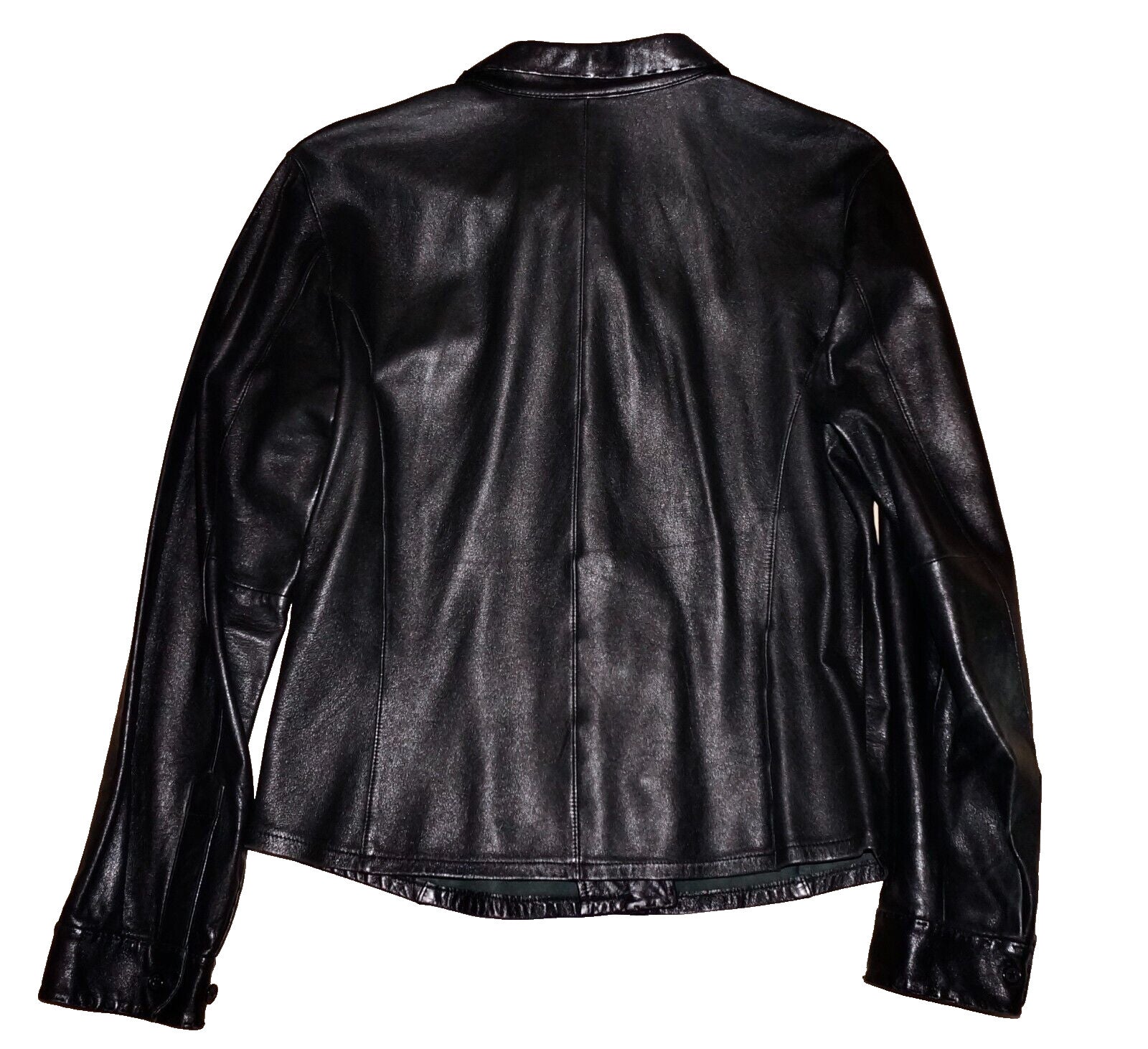 90's Vintage MARSHALL FIELD'S Black Leather Button Up Shirt LARGE *RUNS SMALL